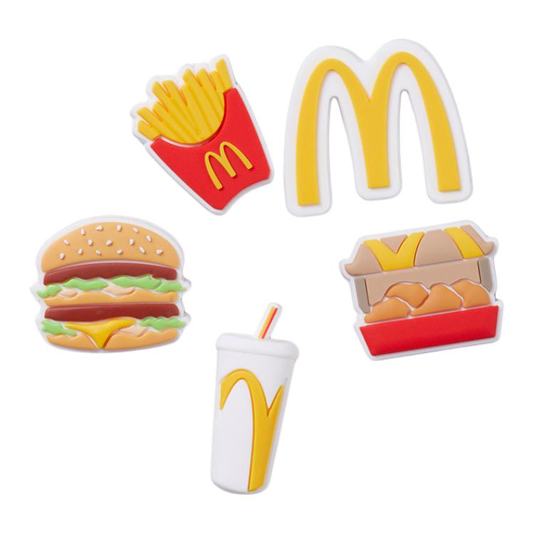 Crocs Hamburger French Fries PVC Shoe Accessories Unisex Shoe Accessories Multicolor 10012633