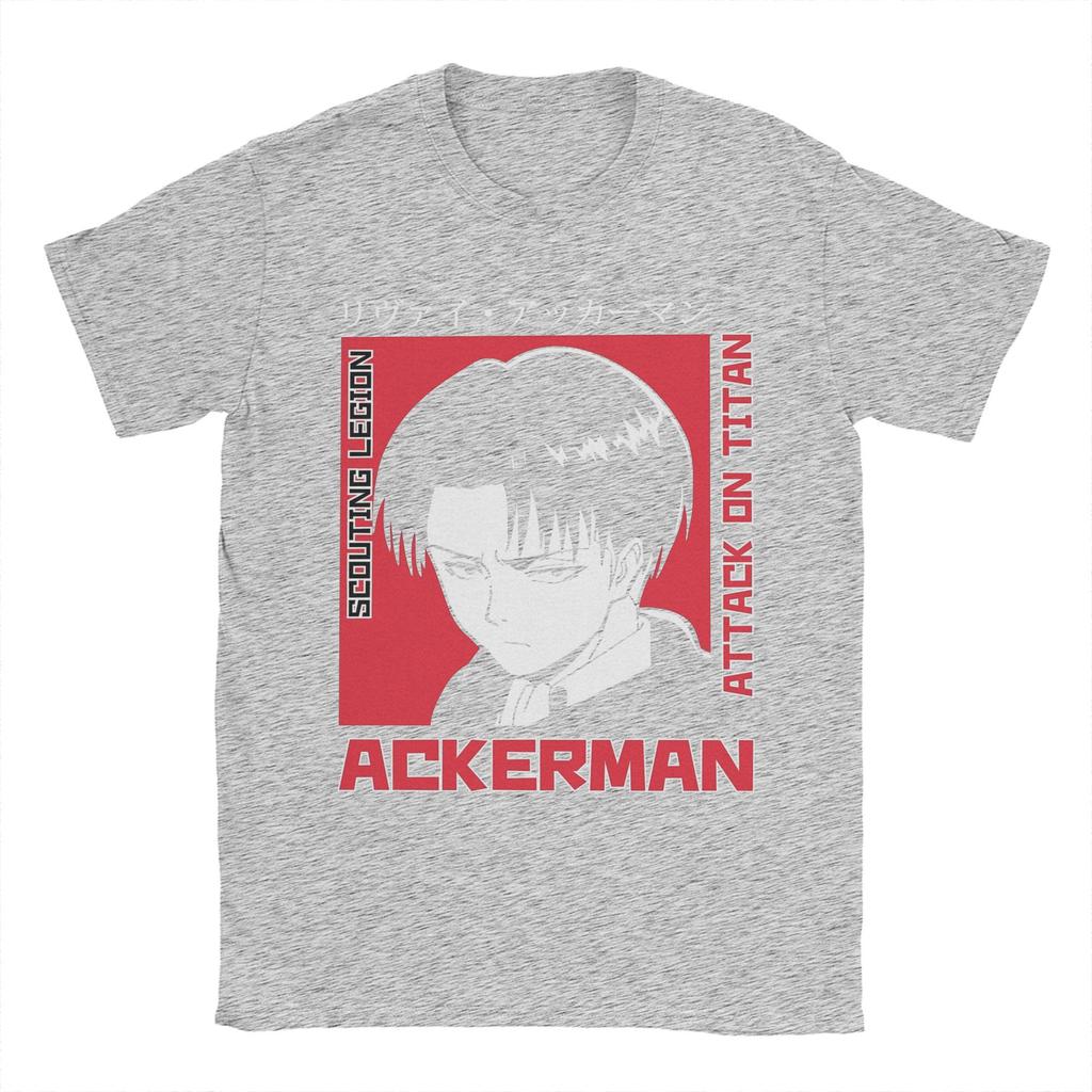 Casual AOT Anime Levied Ackerman T-Shirts Men O Neck Cotton T Shirts  Short Sleeve Tee Shirt