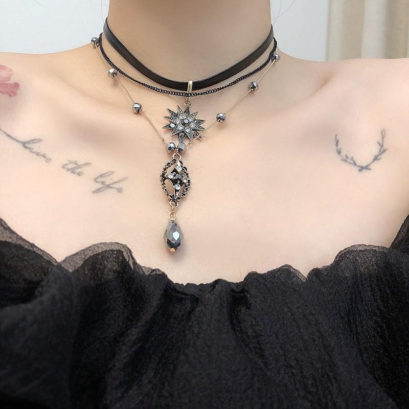 

Нишевое ожерелье в стиле темного барокко с многослойным вырезом: Ретро принцесса чокер, Экзотическая ключичная цепочка