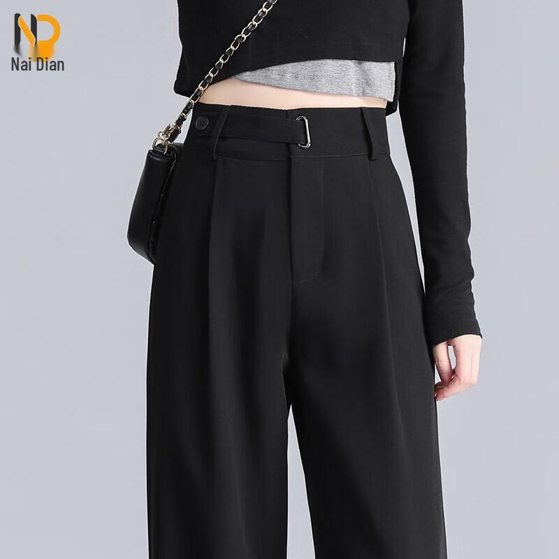 

Women s High-Waist Drape Wide-Leg Suit Trousers L