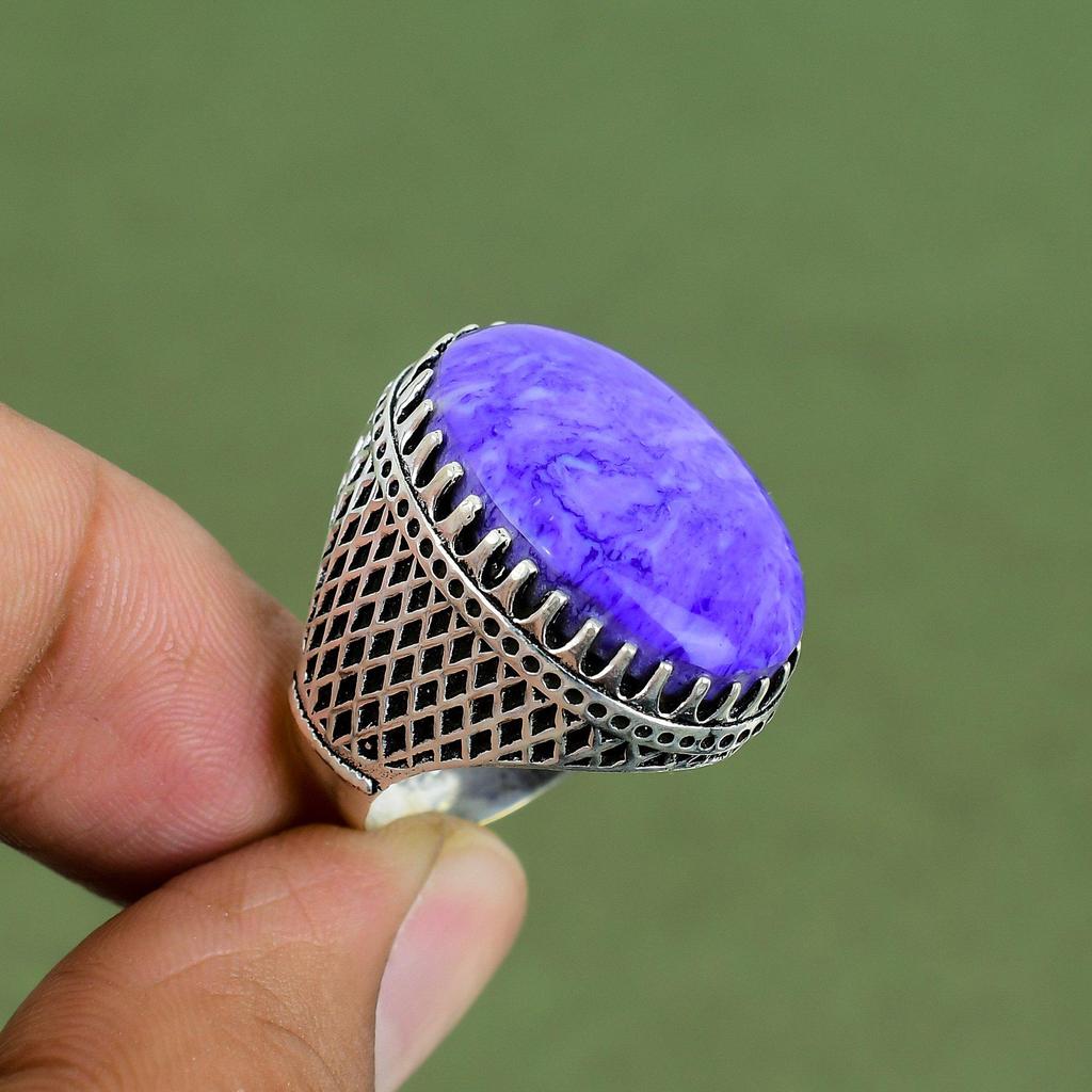 Charoite Ring 925 Sterling Silver Ring Handmade Ring Charoite Jewelry Awesome Gemstone Ring Silver Jewelry For Gifts Available In Ring Size