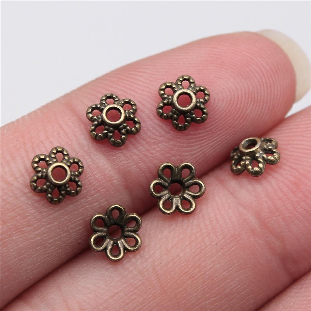100pcs Flower Torus Shape Alloy Beads Caps Jewelry Findings Spacer Beads For Jewelry Making Charms Necklace Bracelets