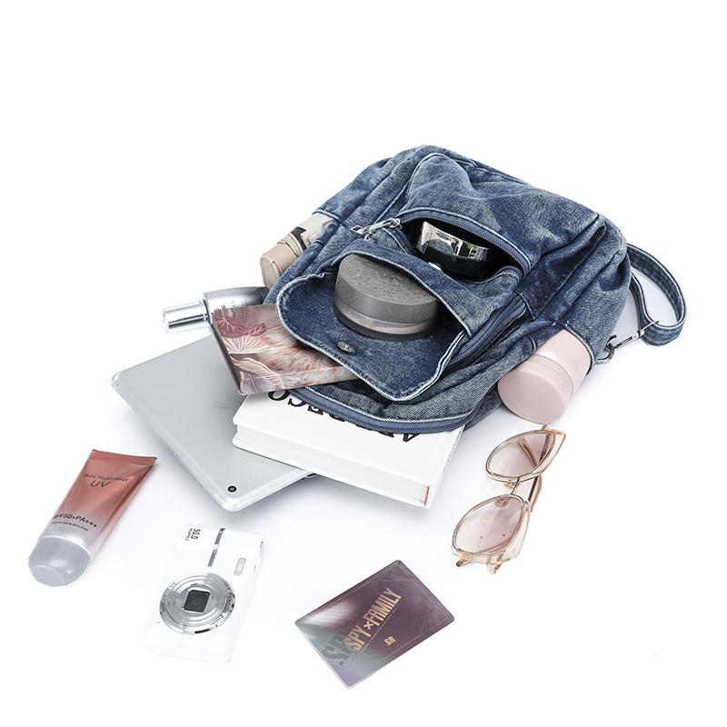 Denim Small Backpack Women's Backpack Multi-functional Chest Bag