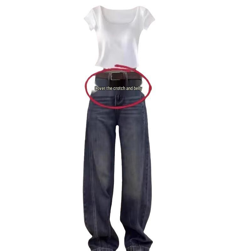Plus Size Women's Autumn Wide & Narrow Leg Jeans - Loose Fit for Pear-Shaped Bodies