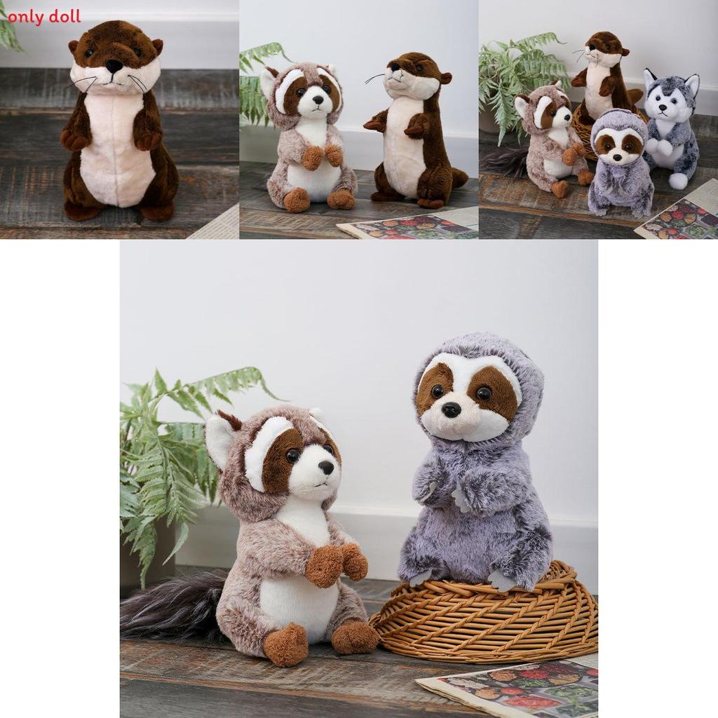 Cute Otter Sloth Raccoon Cartoon Plush Doll For Kids And Collectors