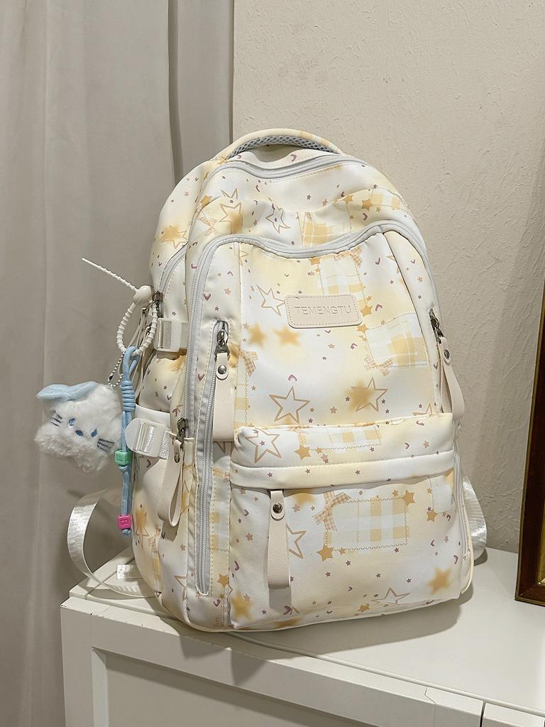 Schoolbag Japanese Ins Rendering Versatile Star Girl Backpack Cute Junior High School Student School Bag Large Capacity Backpack