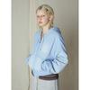 Saendeusaundeu Women Dying Crop Hooded Zipup Sky Blue