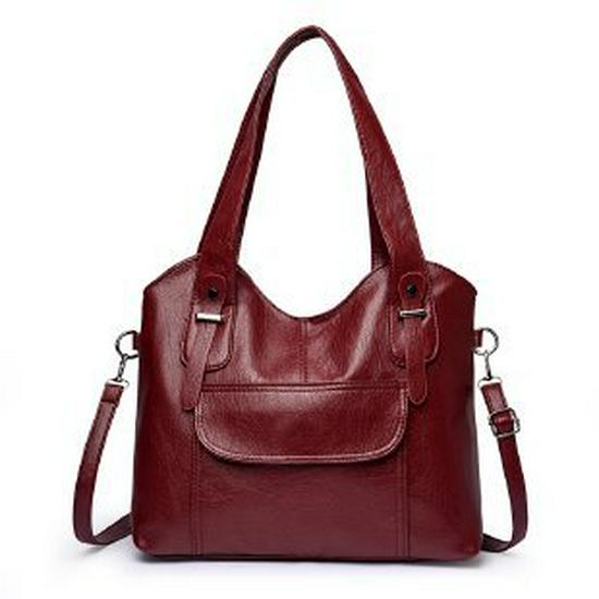 Women's Crossbody Tote - Trendy Soft Leather Large-Capacity Shoulder Bag for Middle-Aged Women