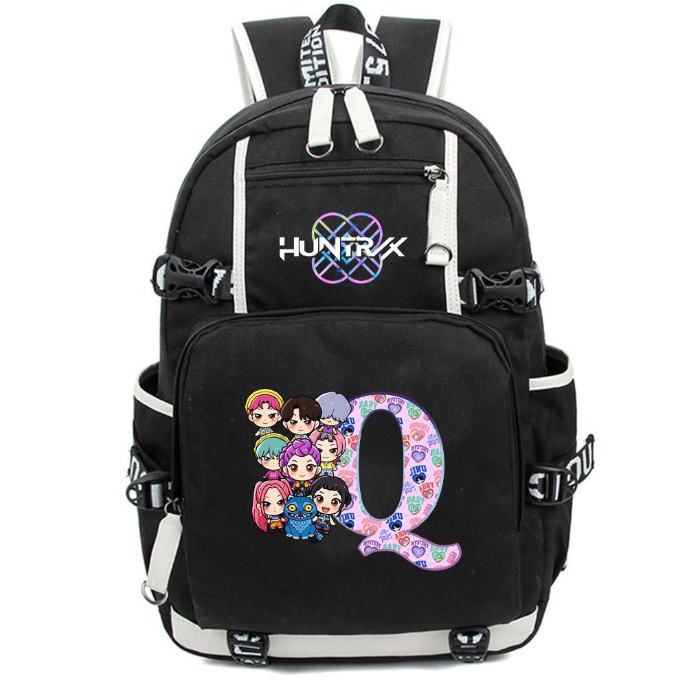 26 English Letter K-Pop Demon Hunters Backpack Large Capacity Bookbag Laptop Unisex Student Boy Girl School Bag Large Capacity Travel Outdoor Bag Gift