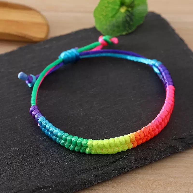 

6 Styles Rainbow Rope Bracelet Unisex Handmade Weaven Lucky Red String Braslet Friendship Jewelry Meditation Healing Braclet