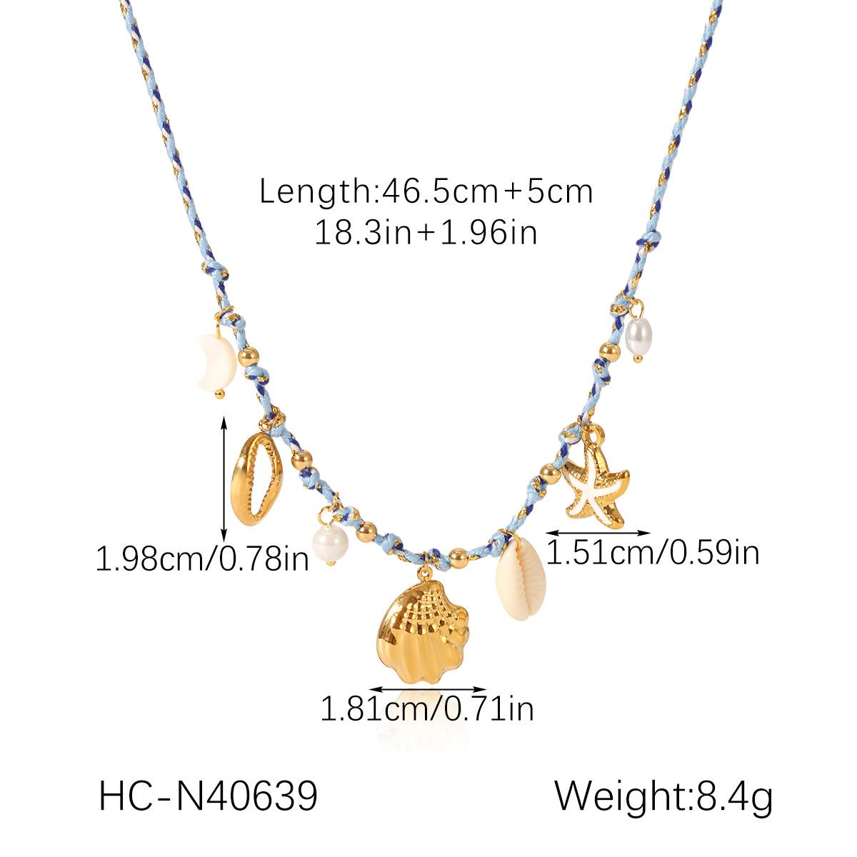Pendant necklace stainless steel light luxury niche 18k gold chain vacation style titanium steel jewelry