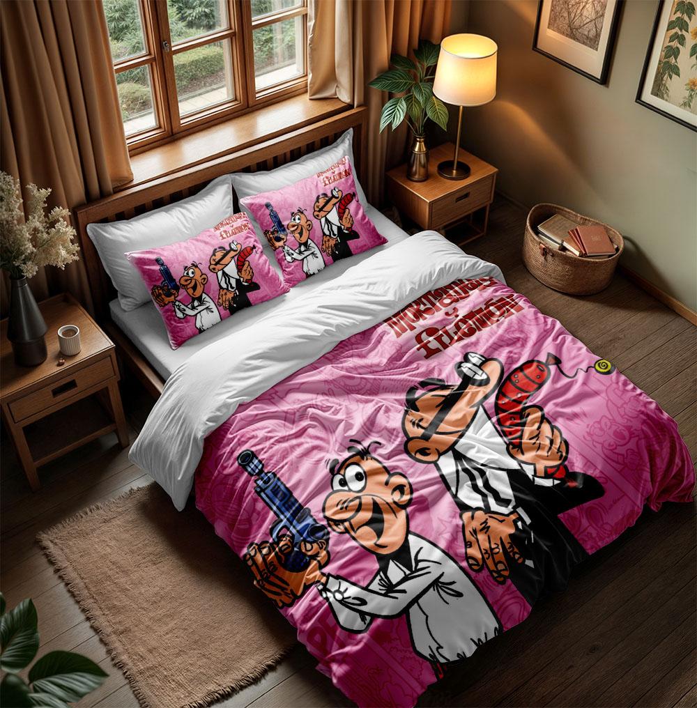 

Mortadelo y Filemón Duvet Cover Set without sheet King Queen Double Full Twin Single Size Bed Linen Set 135x200cm