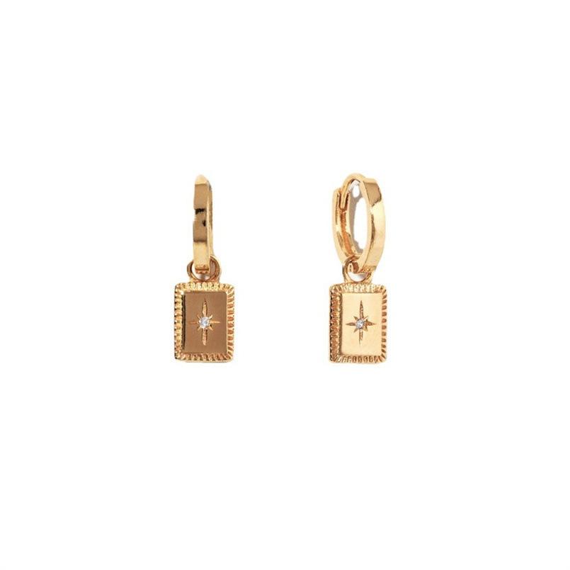 Niche Design Hexagram Point Diamond Earrings Light Luxury Fashion Versatile Micro Zircon Earrings