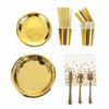 20pcs Gold Stamping Disposable Tableware Set Friends Gathering Party Venue Decoration Supplies Birthday Decoration