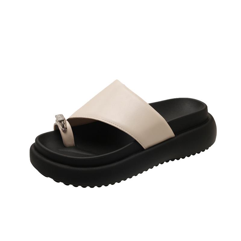 Korean Thick-soled Set of Toe Slippers for Women To Wear In the Summer of 2025, New Fashion Sanya Holiday Beach Sandals