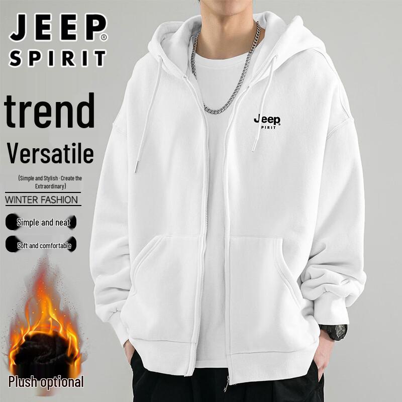 JEEP SPIRIT Men s Hooded Fleece Cardigan Jacket S