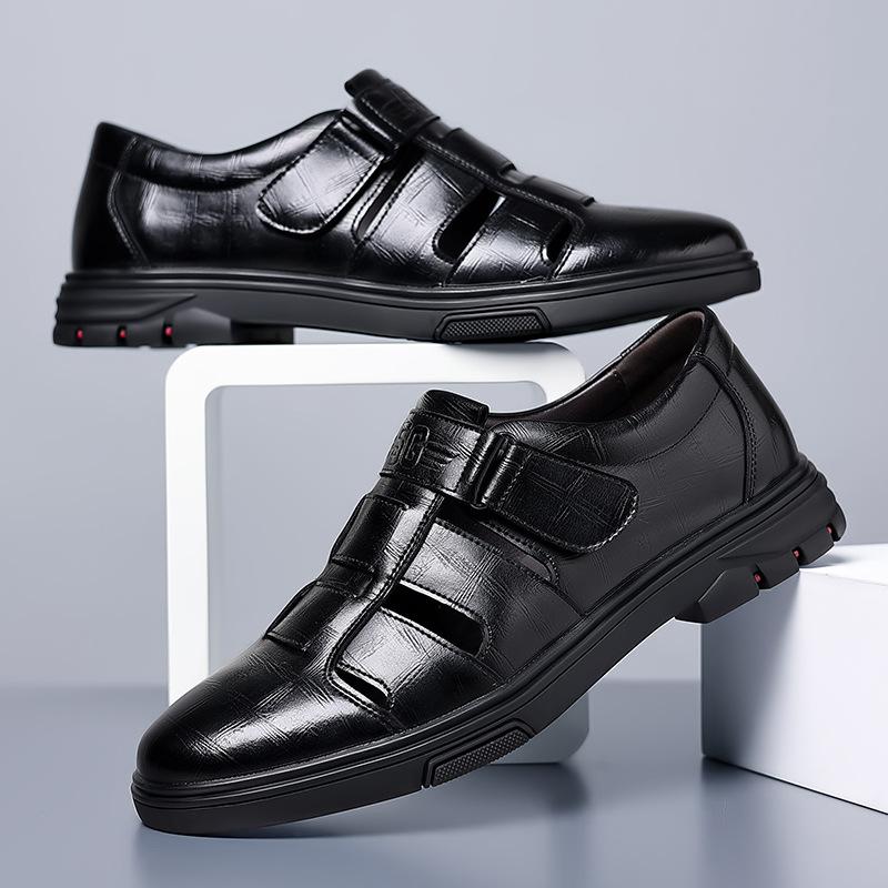 

Special clearance leather shoes genuine summer men s leather shoes business casual hollow leather sandals men s sandals 38