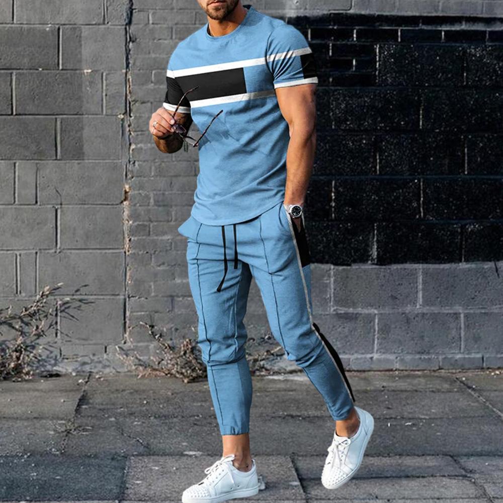 Summer Set Men Oversized T Shirt Pants Sets Print Men s Clothing Casual Tops Trousers Suits Men Tracksuits Sweatpants Outfits S