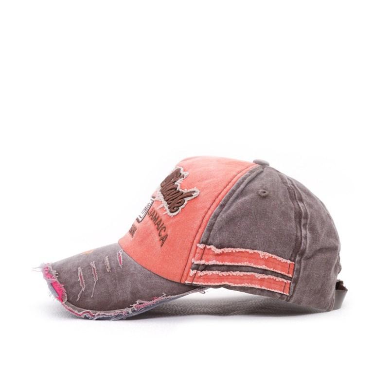 Old cap color matching pure cotton sunshade baseball cap curved brim hat adjustable large brim retro style