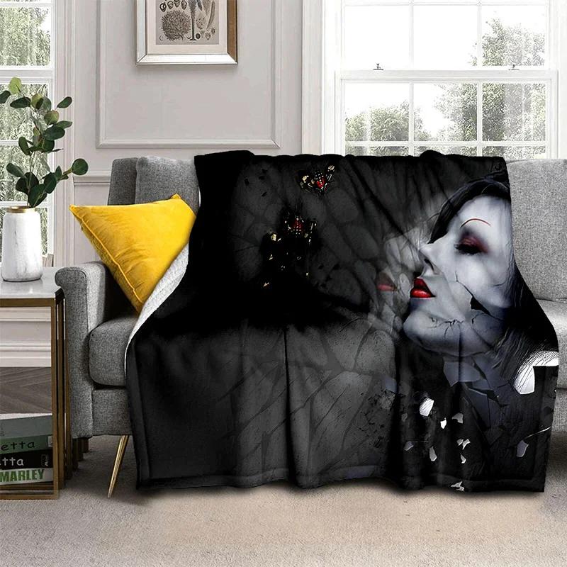 Gothic Horror Skull Ghost Cartoon Blanket Soft Throw for Home Bedroom Bed Sofa Picnic Travel Office Cover Kids