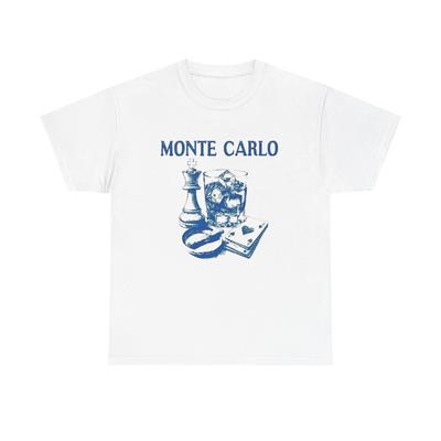 Camiseta Gráfica Vintage Monte Carlo Unisex Camiseta Pesada de Algodão Camiseta Unisex