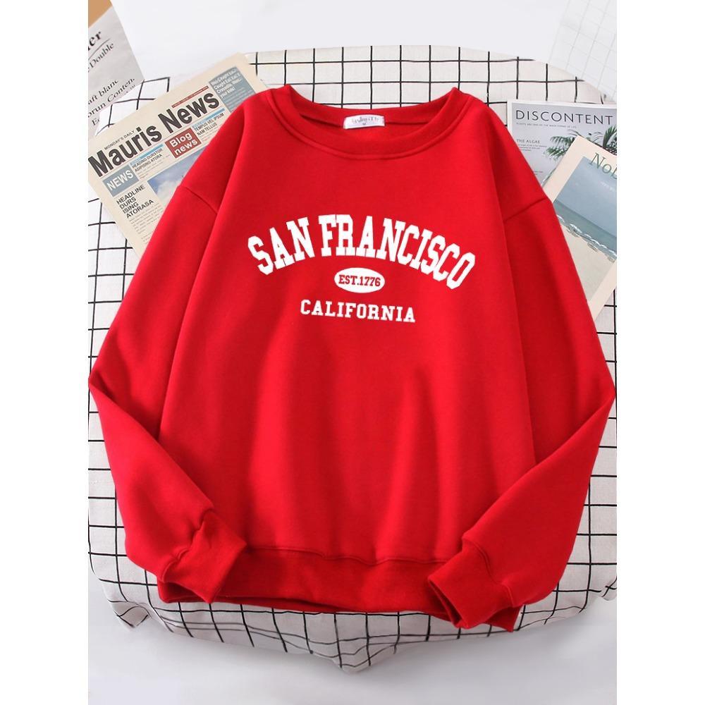 Sanfrancisco Est.1776 California Letter Street Hanorac pentru femei Street Fit Hanorac hipster oversize Hoodie Hip Hop All-match Top