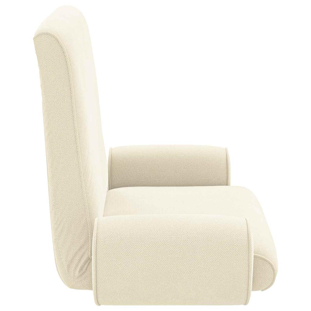 Adjustable Footstool Cream Coarse Velvet