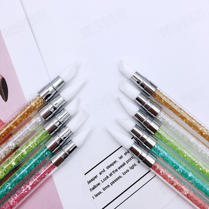 Suxi 5 Double-Ended Silicone Embossing & Rhinestone Nail Art Pen Set