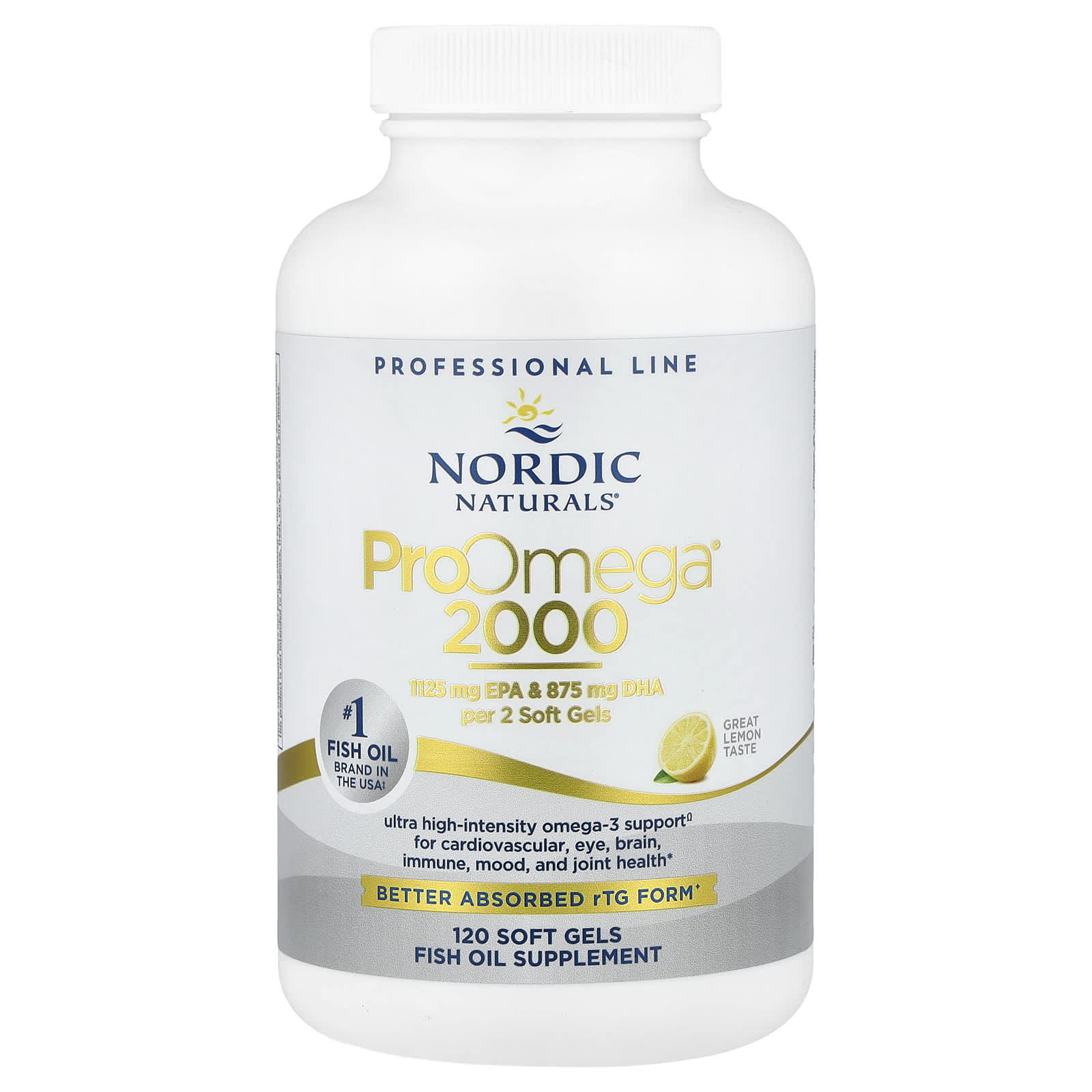 

Proomega® 2000, Lemon, 120 Softgels (1,075 Mg per Softgel)