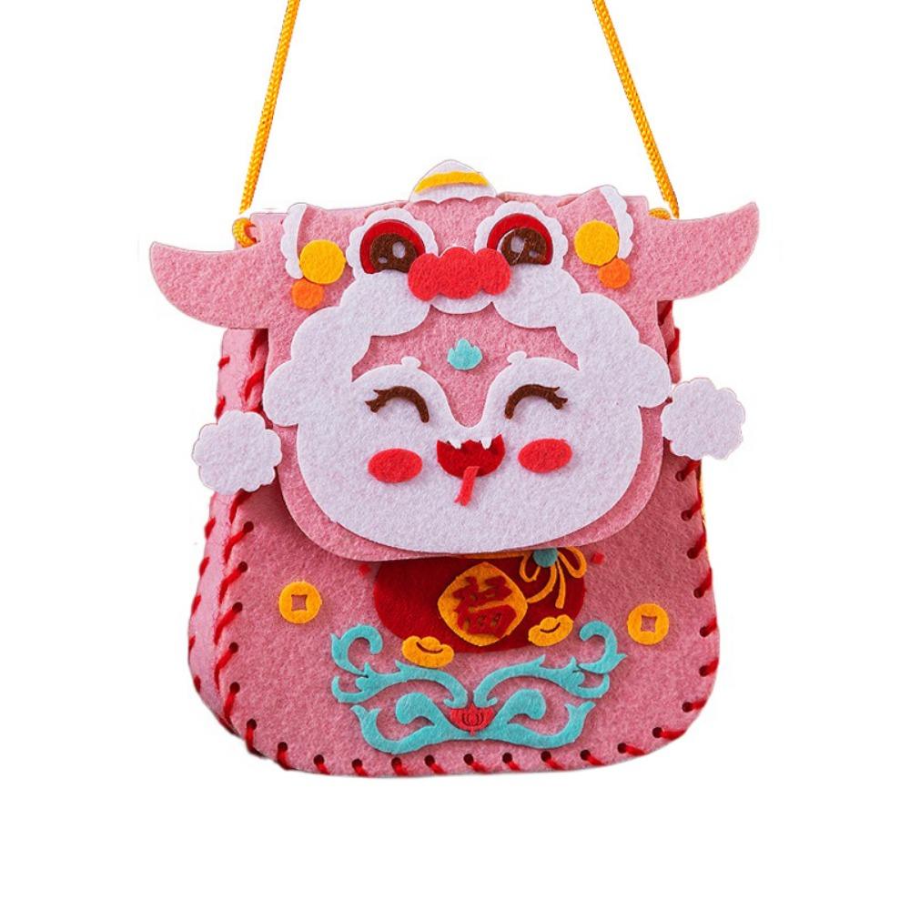 Cartoon New Year Blessing Bag Snake Pattern Material Package Crafts DIY Lucky Bag  Kindergarten