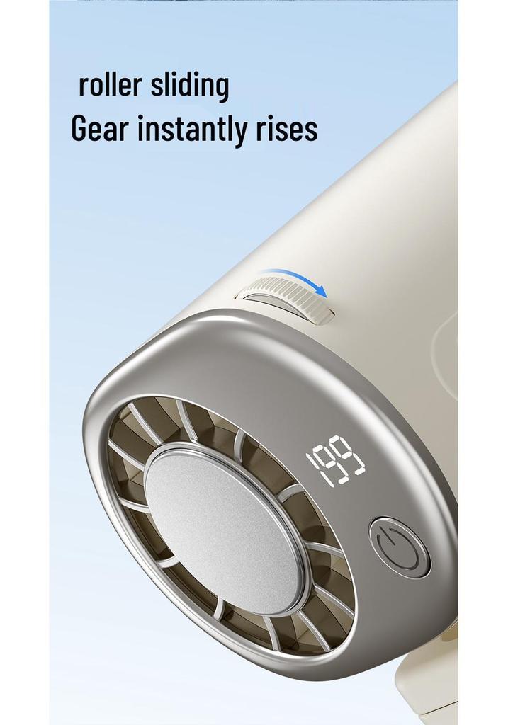 Y32 Portable USB Clip-on Fan with Digital Display - Silent & Versatile for Outdoor, Waist, or Desktop Use