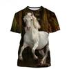 3D Print Animal Horse Graphic T-shirt for Men Women Casual Personality Mens Short Sleeve Tee Tops Streetwear Kids Animal Tshirts