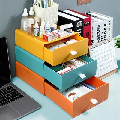 Stackable Desktop Organizer Drawer Makeup Storage Box Cosmetic Rack Jewelry Container Large Capacity Storage Medicine Case Box