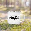 Merci Maitresse French Printed Mug Creative Coffee Cup Drinks Enamel Cup Handle Drinkware Teacher's Day Thanks Gift for Teacher