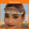 Ethnic Headband Vintage With Alloy Coins And Red Acrylic Gems For Women Gift