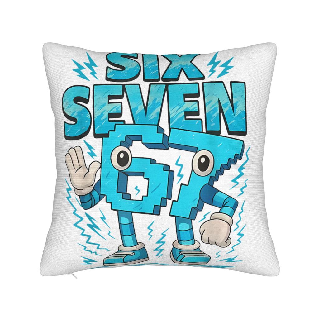 67 Sześć Siedem Zabawna Włoska Brainrot Gamingowa Memowa Poszewka na Poduszkę Miękka Poszewka na Poduszkę Urocza Zabawna Poszewka na Poduszkę do Salonu Kanapy