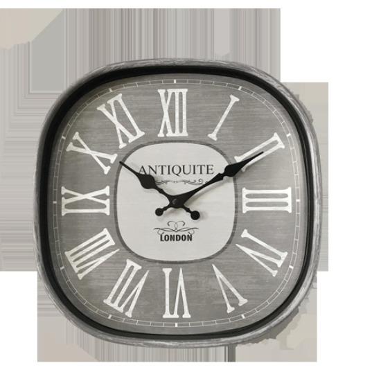 11-inch Antique Brushed Gold Square Wall Clock Living Room Retro Wall-mounted Quartz Clock Wall-mounted Sweep Second Movement