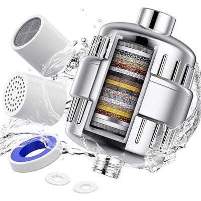 Shower Filter 20 Stage Showerhead Filter for Hard Water Shower Water Filter with 2 Replaceable Filter Cartridges for Removing Chlorine Fluoride