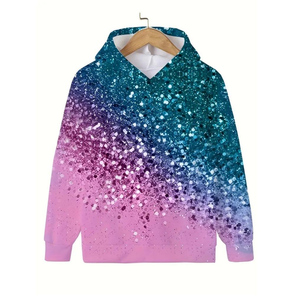 

Детские толстовки фиолетовые с 3D-принтом, осенние с длинным рукавом, свитшоты, топы, повседневная мода, с животным принтом, одежда для девочек, свободная одежда для девочек 100