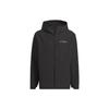 Solid Color Logo Label Outdoor Fleece Lined Sports Hooded Softshell Jacket Men's Black IL9011