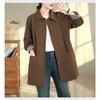 DIMANAF 2025 New Autumn Winter Women Plus Size Coats Jackets Cotton Loose Casual Lady Outerwear Trench