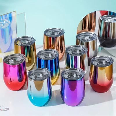 Colorful Yerba Mate Cup with Lid Double Wall 12oz 304 Stainless Steel Coffee Cold Drinks Mate Mug Set with Straw Cleaning Brush