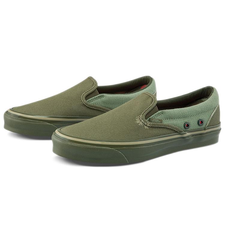 Vans Nigel Cabourn OG Classic Slip- LX 'USMC Army Mix' (Unisex) Usmc Army Mix Skateboard Shoes VN0A45JK9TA