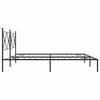 Metal Bed Frame with Headboard Black 200x200 Cm