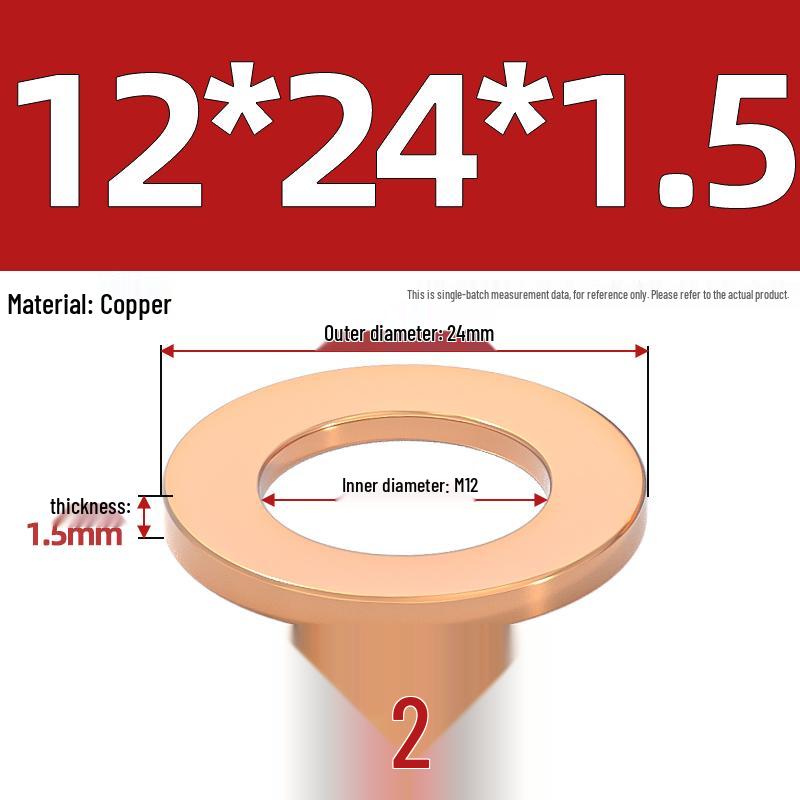 National Standard Red Copper Gasket Seal Ring and Flat Washer M3-M60mm for Marine Instruments