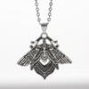 Personality Gothic Exquisite Relief Silver Color Insect Death Moth Pendant Necklace for Women Men Halloween Choker Jewelry Gifts