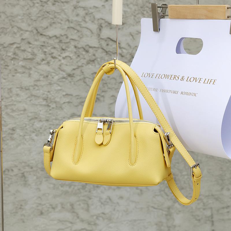 

Vintage Soft Cowhide Top Handle Shoulder Bag Genuine Leather Handbags for Women Casual Crossbody Handbag for Commute Shopping 22x7x13cm жовтий