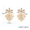 American European Dainty Style Leaf Earrings Gold And Silver Studs Alloy