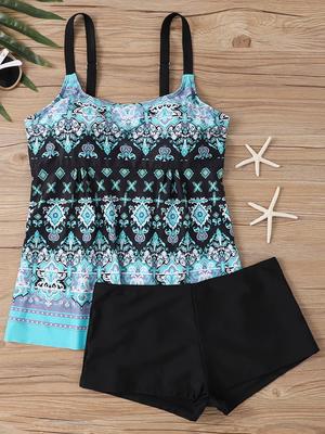 Damen Tankini Set 2025 Plus Große Größe Badeanzug Zweiteilige Bademode Sommer Strandbekleidung Weibliche Badende Badeanzug Schwimmanzug 3xxxl