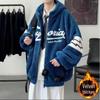 Men's Winter Velvet Hoodie - Trendy Loose Lamb Wool Sweatshirt for High School Students